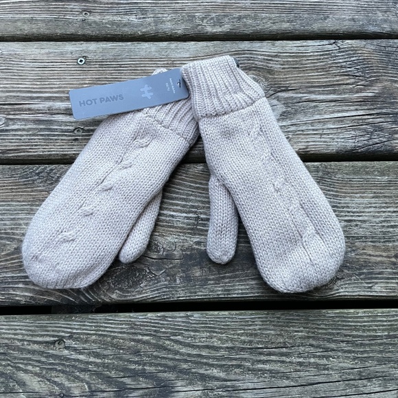 Mittens: Hot Paws Women's Knit Mittens with Fleece Lining - Picture 1 of 8